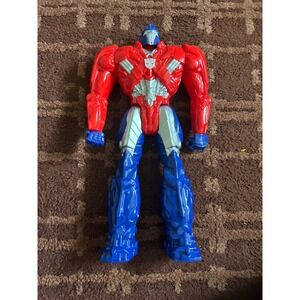 Transformers Optimus Prime Action Figure Red Blue Silver 12 Inch Titan Hero Toy